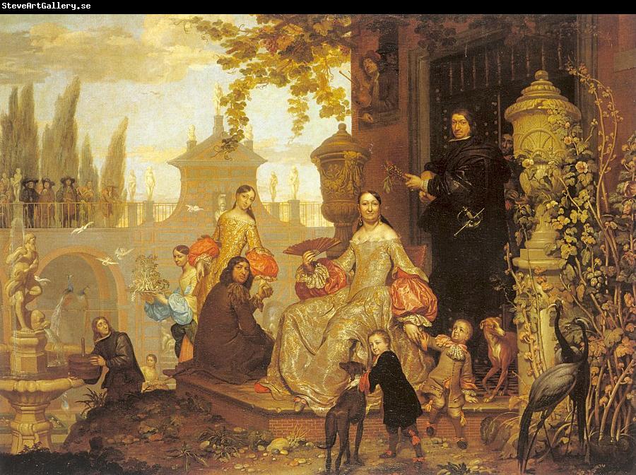 Jan Van Kessel the Younger Portrait of a Family in a Garden